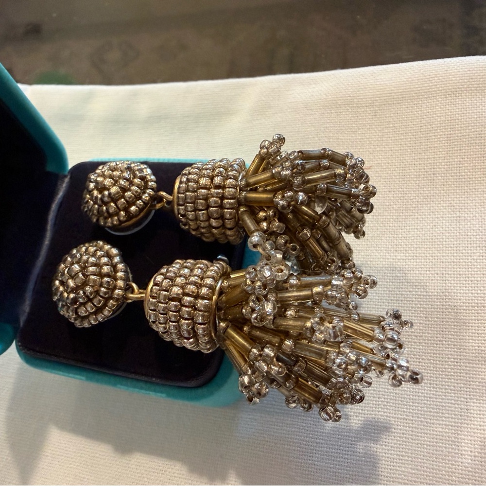J. Crew Gold and Silver Tassel Earrings